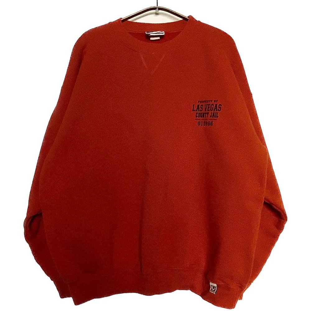 Converse Souvenir Sweatshirt Men XL Orange Las Vegas Jail Heavyweight Oversize
